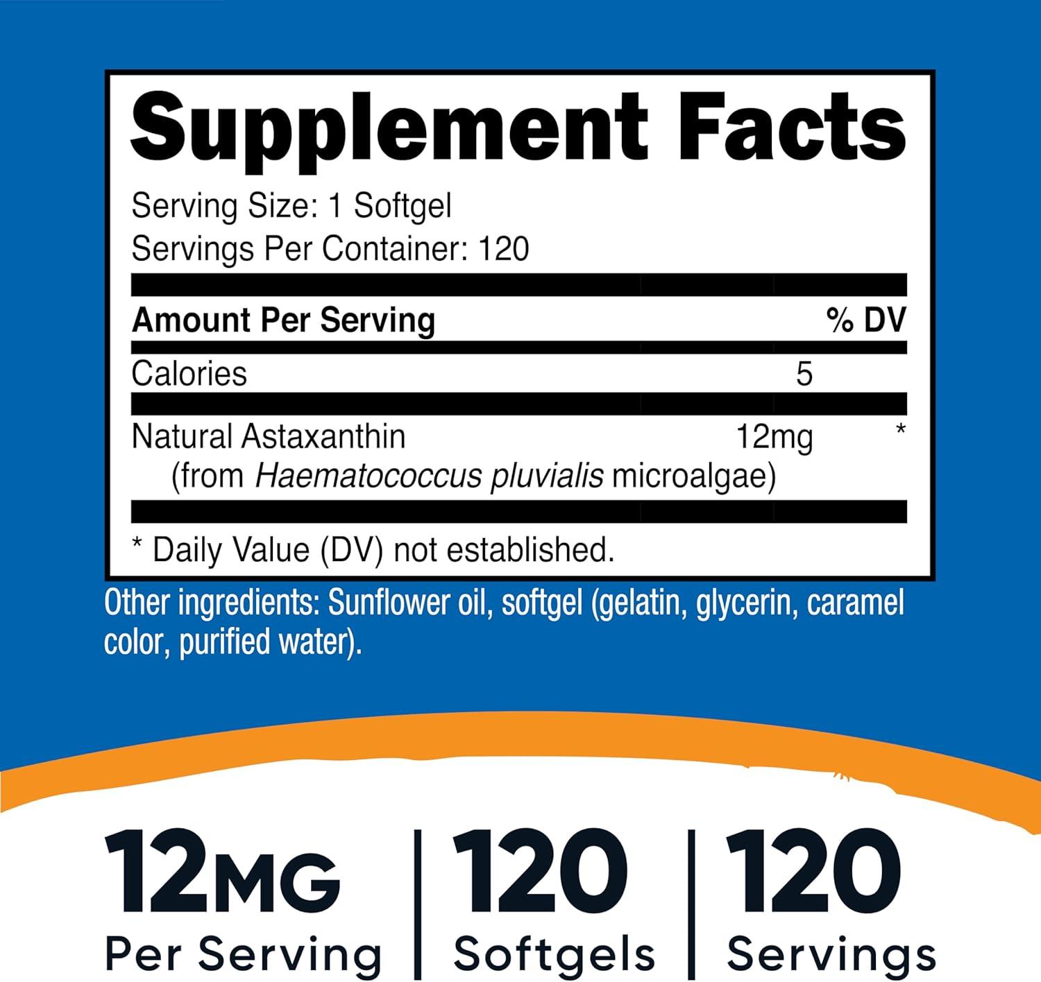 image:imageNutricost Astaxanthin 12mg 60 Softgels NonGMO and Gluten Free 2 Month Supply120 Count Pack of 2