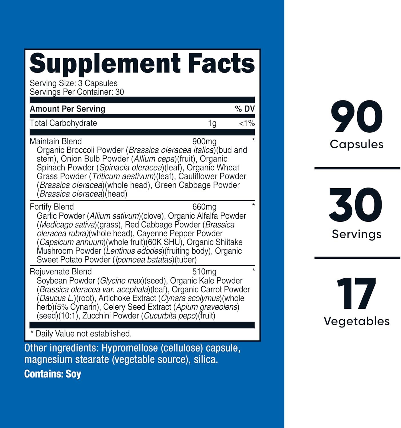 image:imageNutricost Daily Vegetables 90 Capsules 30 Servings Maintain Fortify amp Rejuvenate with 17 Vegetables