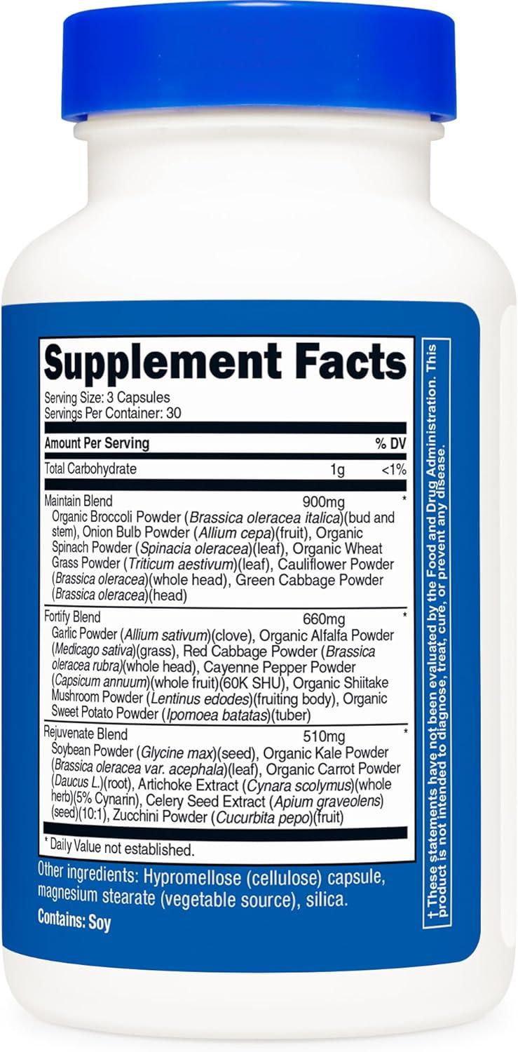 image:imageNutricost Daily Vegetables 90 Capsules 30 Servings Maintain Fortify amp Rejuvenate with 17 Vegetables