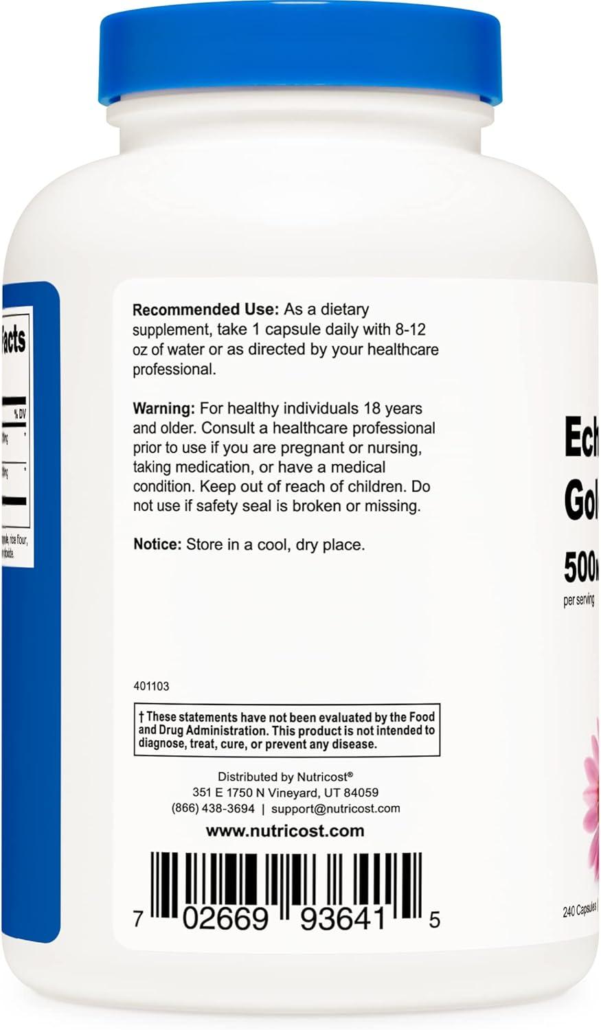 image:imageNutricost Echinacea amp Goldenseal Root 500mg 240 Capsules Vegetarian Caps Non GMO Gluten Free1 Count Pack of 2