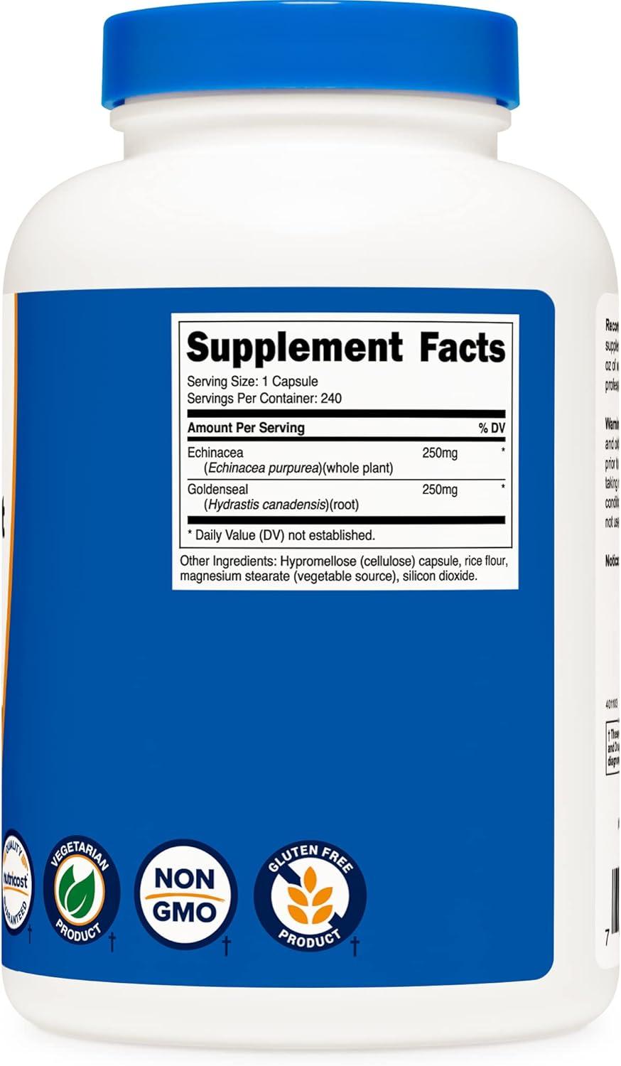 image:imageNutricost Echinacea amp Goldenseal Root 500mg 240 Capsules Vegetarian Caps Non GMO Gluten Free1 Count Pack of 2