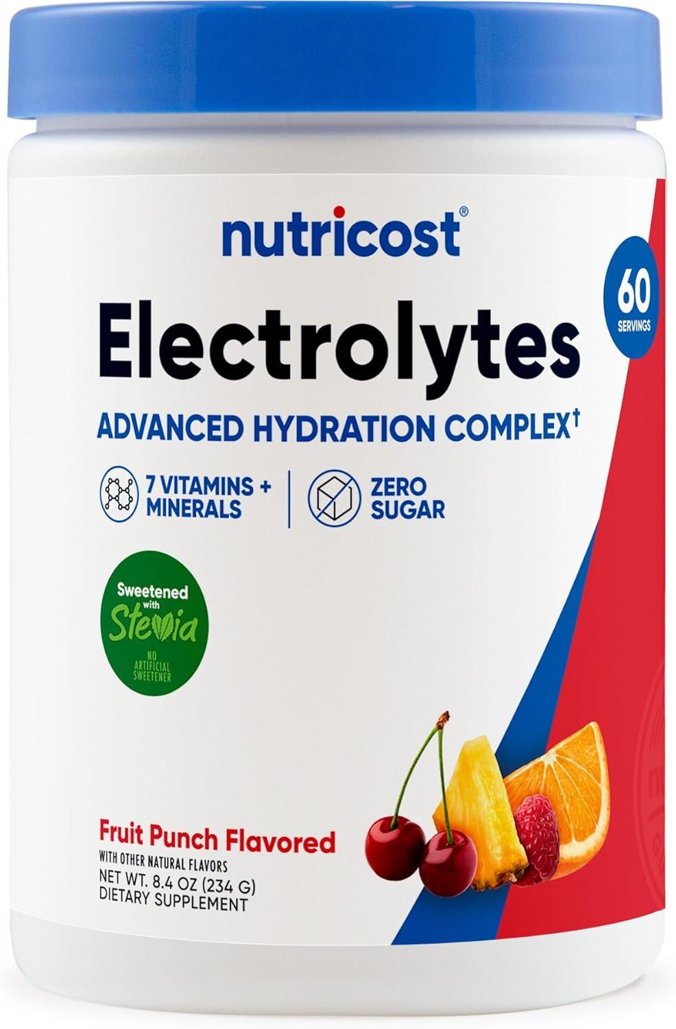 image:imageNutricost Electrolyte Complex Powder 60 Servings Blue Raspberry Hydration Supplement Drink Mix with Vitamins and MineralsFruit Punch