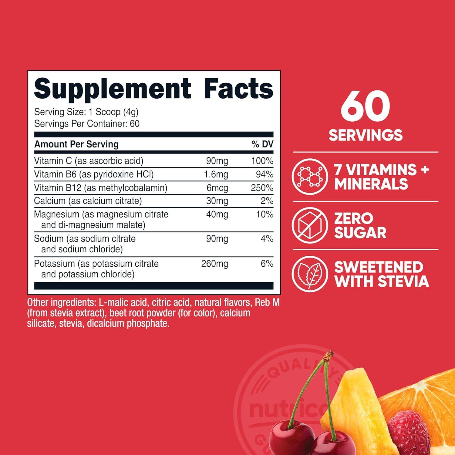 image:imageNutricost Electrolyte Complex Powder 60 Servings Blue Raspberry Hydration Supplement Drink Mix with Vitamins and MineralsFruit Punch