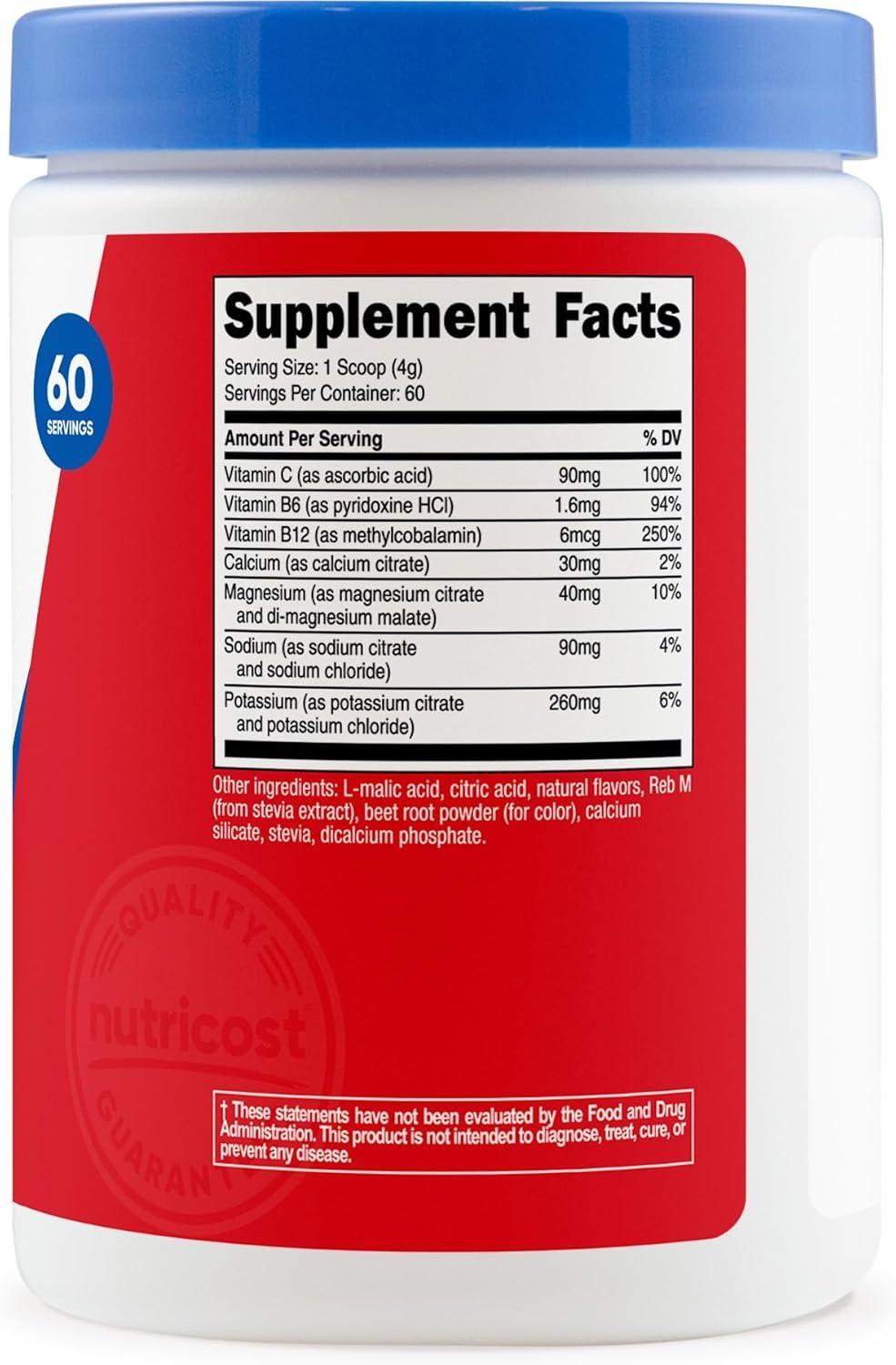 image:imageNutricost Electrolyte Complex Powder 60 Servings Blue Raspberry Hydration Supplement Drink Mix with Vitamins and MineralsFruit Punch