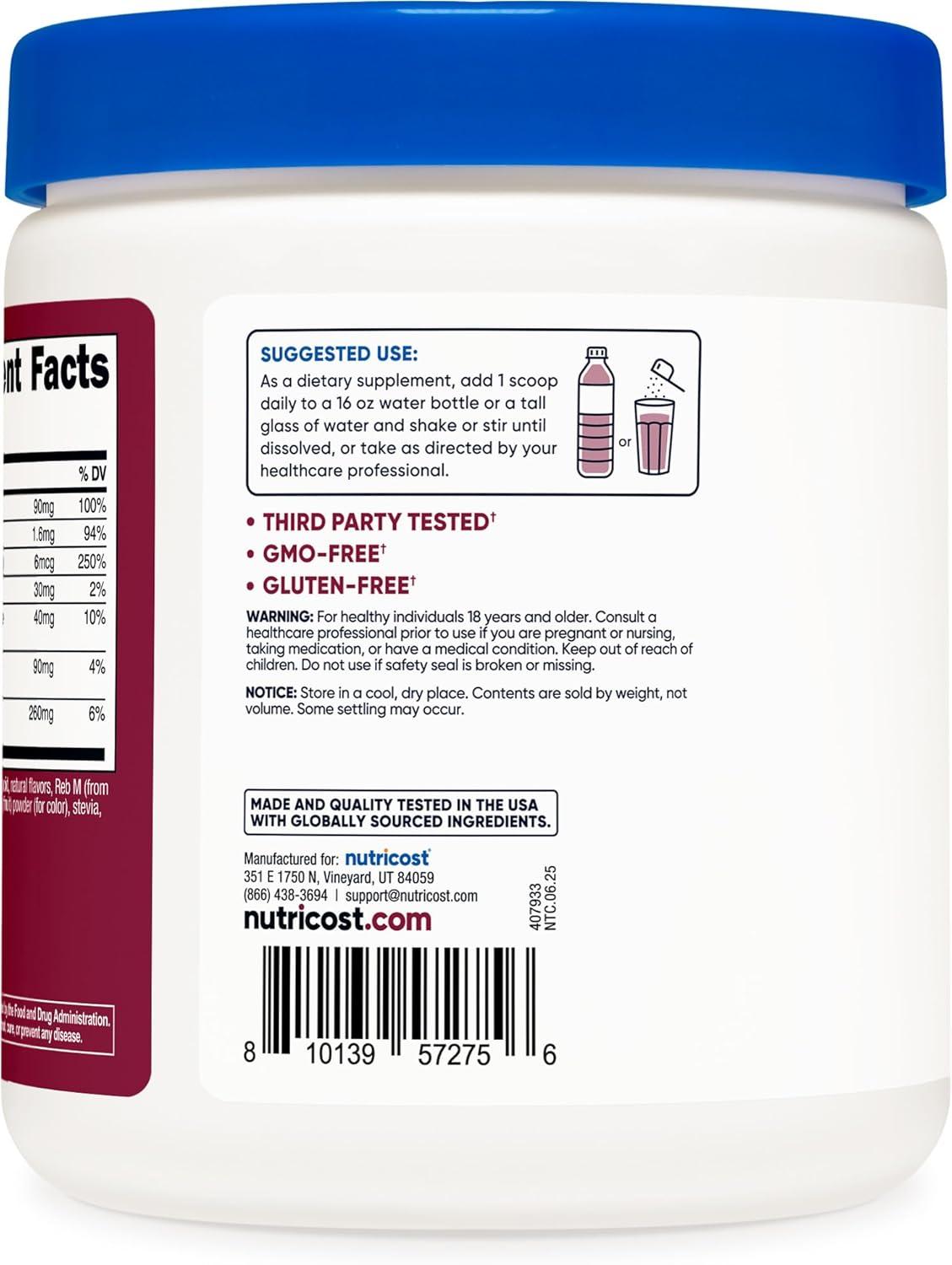 image:imageNutricost Electrolyte Complex Powder 60 Servings Blue Raspberry Hydration Supplement Drink Mix with Vitamins and MineralsGrape