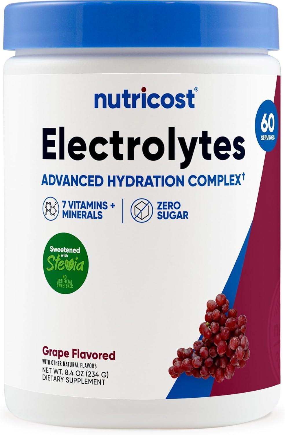 image:imageNutricost Electrolyte Complex Powder 60 Servings Blue Raspberry Hydration Supplement Drink Mix with Vitamins and MineralsGrape