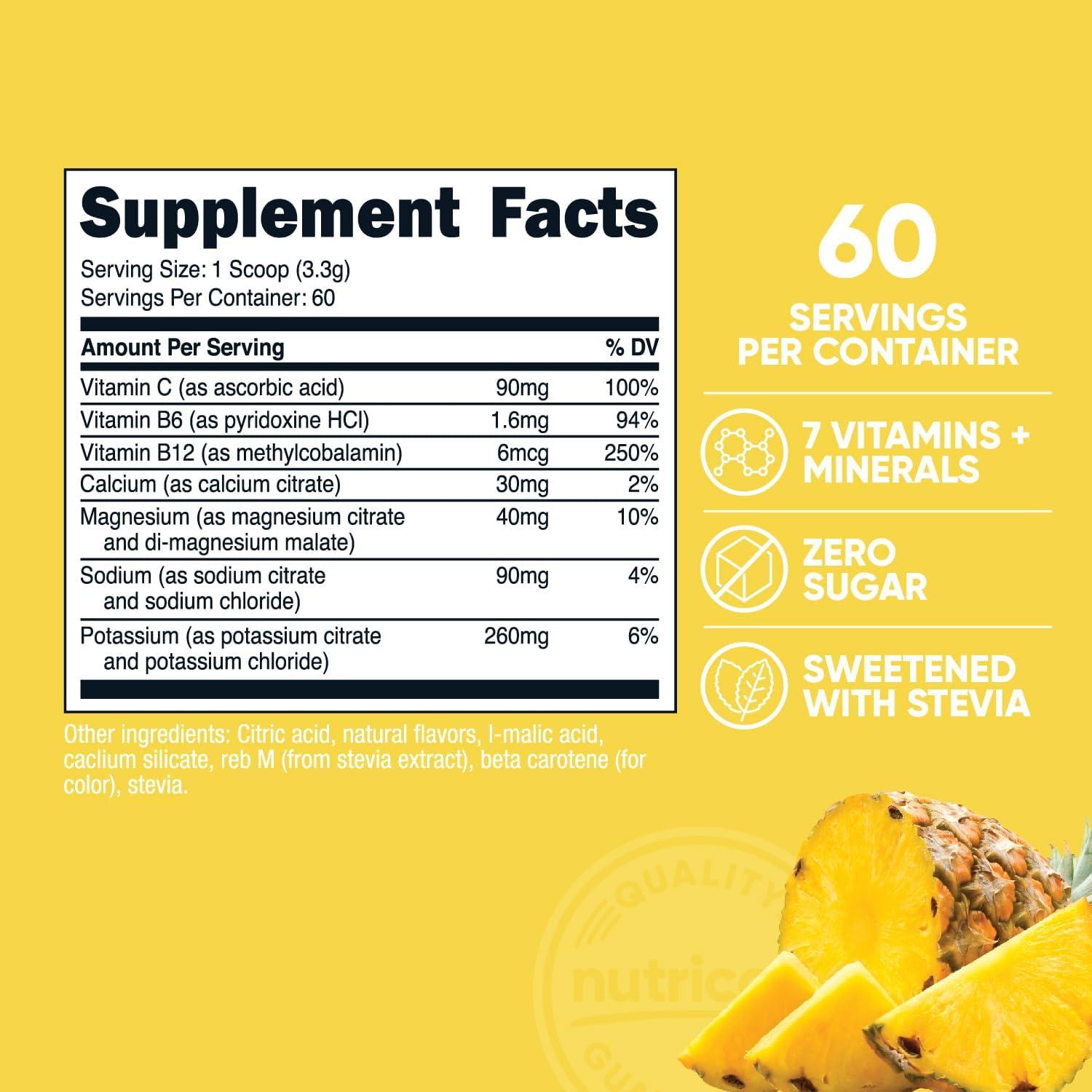 image:imageNutricost Electrolyte Complex Powder 60 Servings Blue Raspberry Hydration Supplement Drink Mix with Vitamins and MineralsPineapple Ice