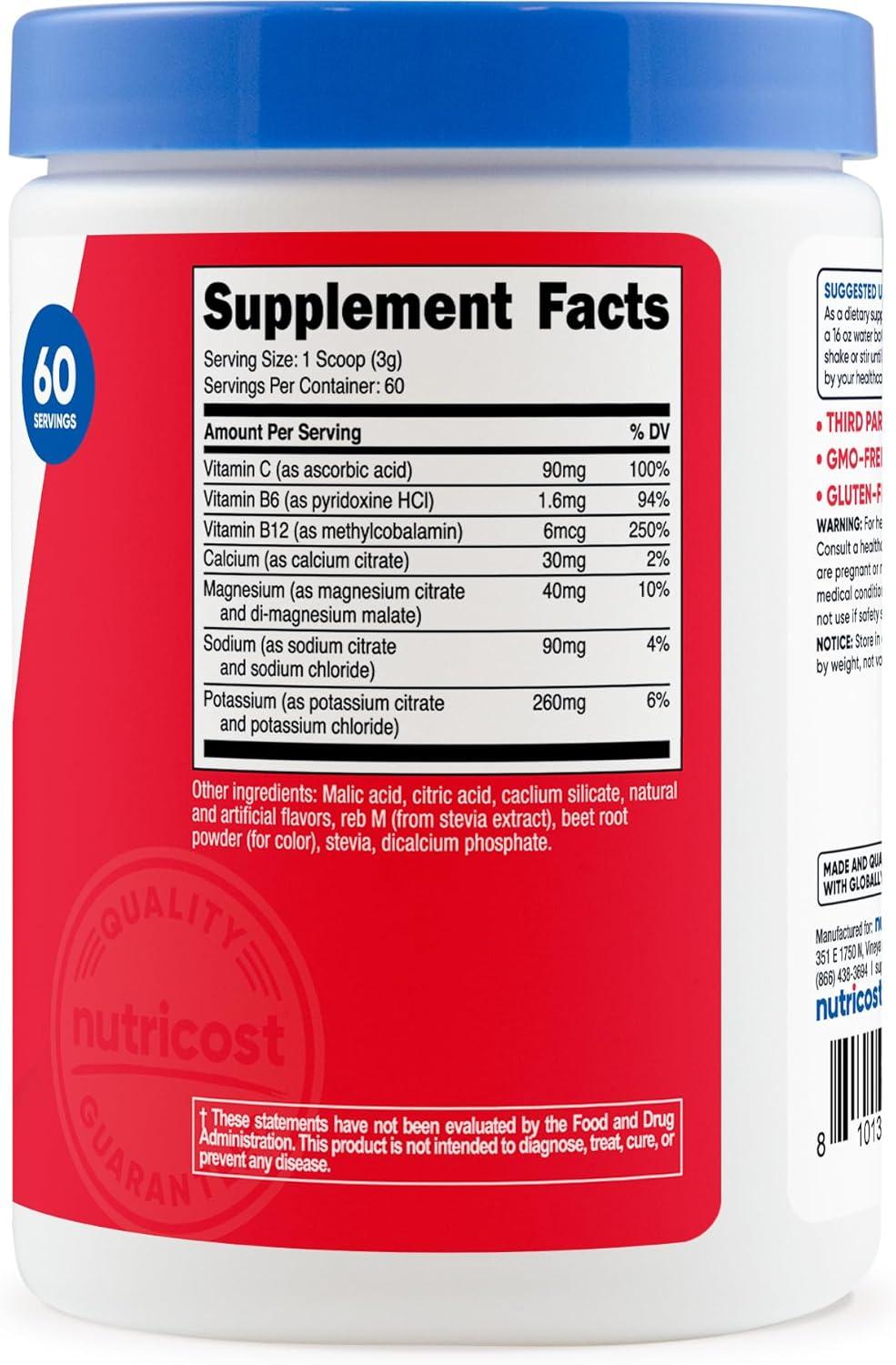image:imageNutricost Electrolyte Complex Powder 60 Servings Blue Raspberry Hydration Supplement Drink Mix with Vitamins and MineralsWatermelon