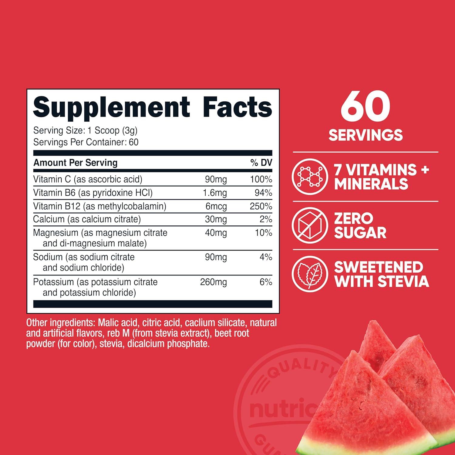 image:imageNutricost Electrolyte Complex Powder 60 Servings Blue Raspberry Hydration Supplement Drink Mix with Vitamins and MineralsWatermelon
