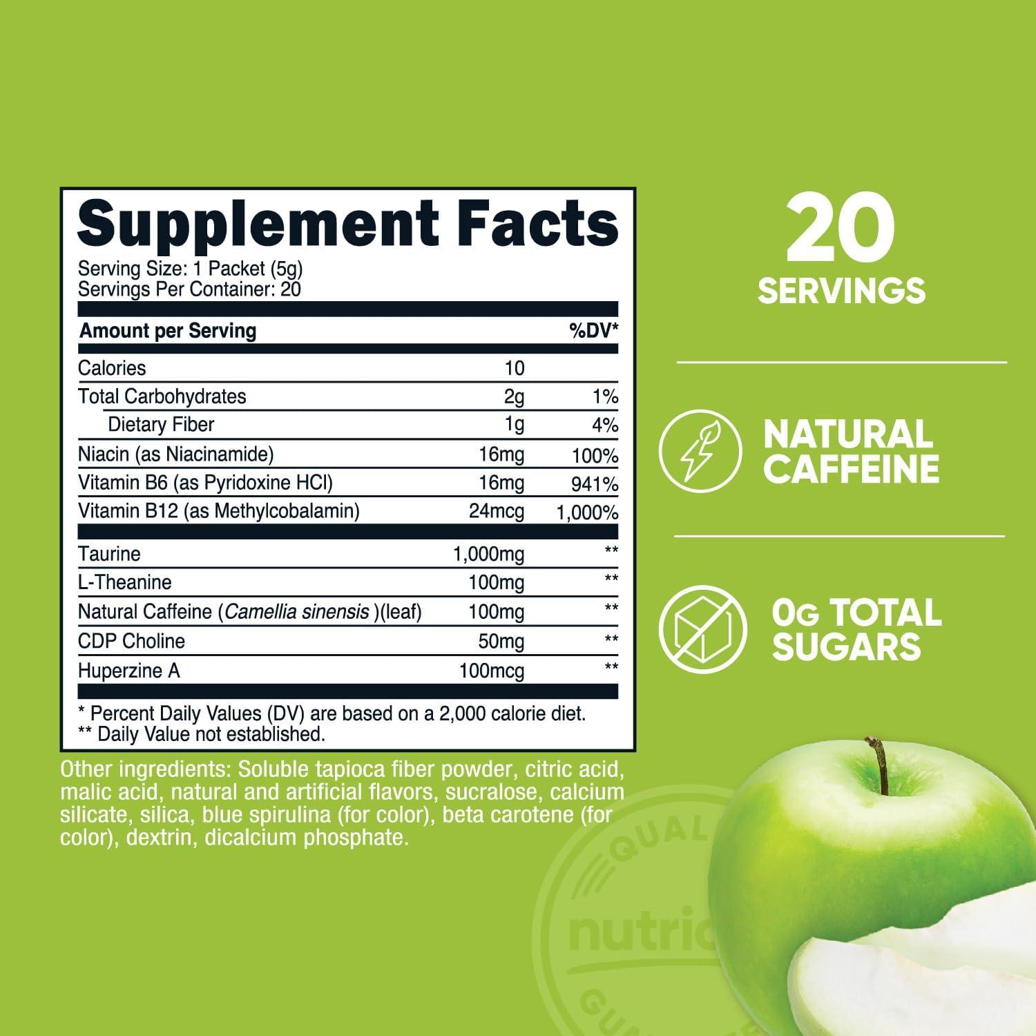 image:imageNutricost Energy Complex Stickpack 20 Servings Grape Flavored GlutenFree NonGMOGreen Apple