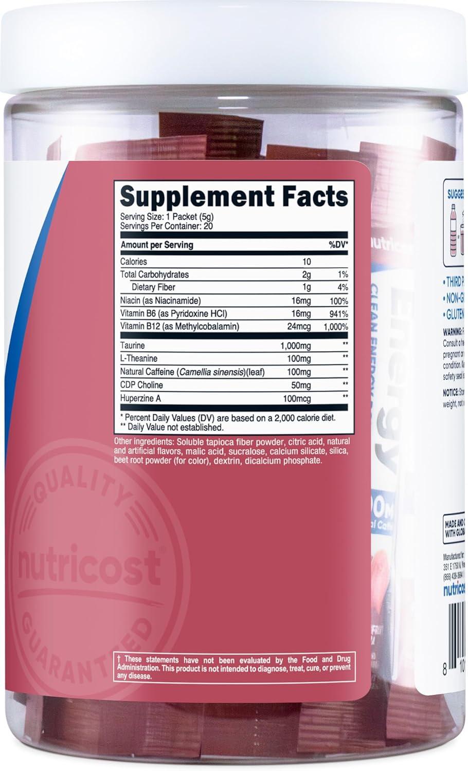 image:imageNutricost Energy Complex Stickpack 20 Servings Grape Flavored GlutenFree NonGMOPassionfruit Guava