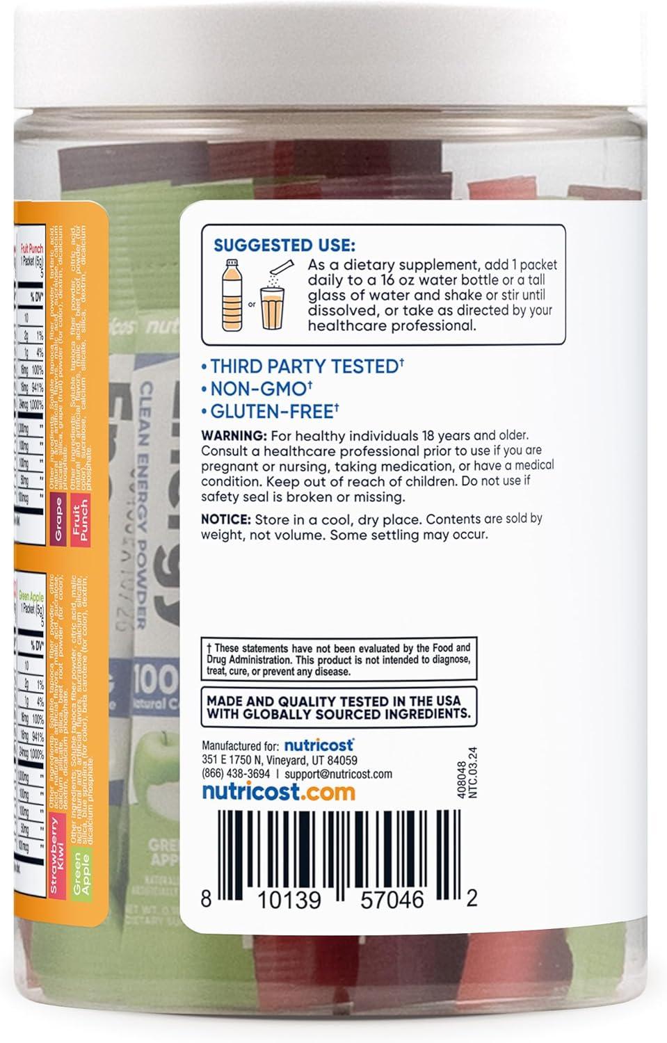 image:imageNutricost Energy Complex Stickpack 20 Servings Grape Flavored GlutenFree NonGMOVariety Pack