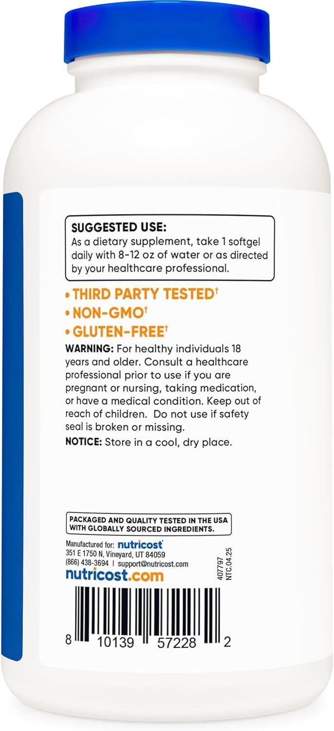 image:imageNutricost Fish Oil Omega 3 Softgels with EPA amp DHA 1000mg of Fish Oil 560mg of Omega3 240 Softgels NonGMO Gluten Free240 Count Pack of 2