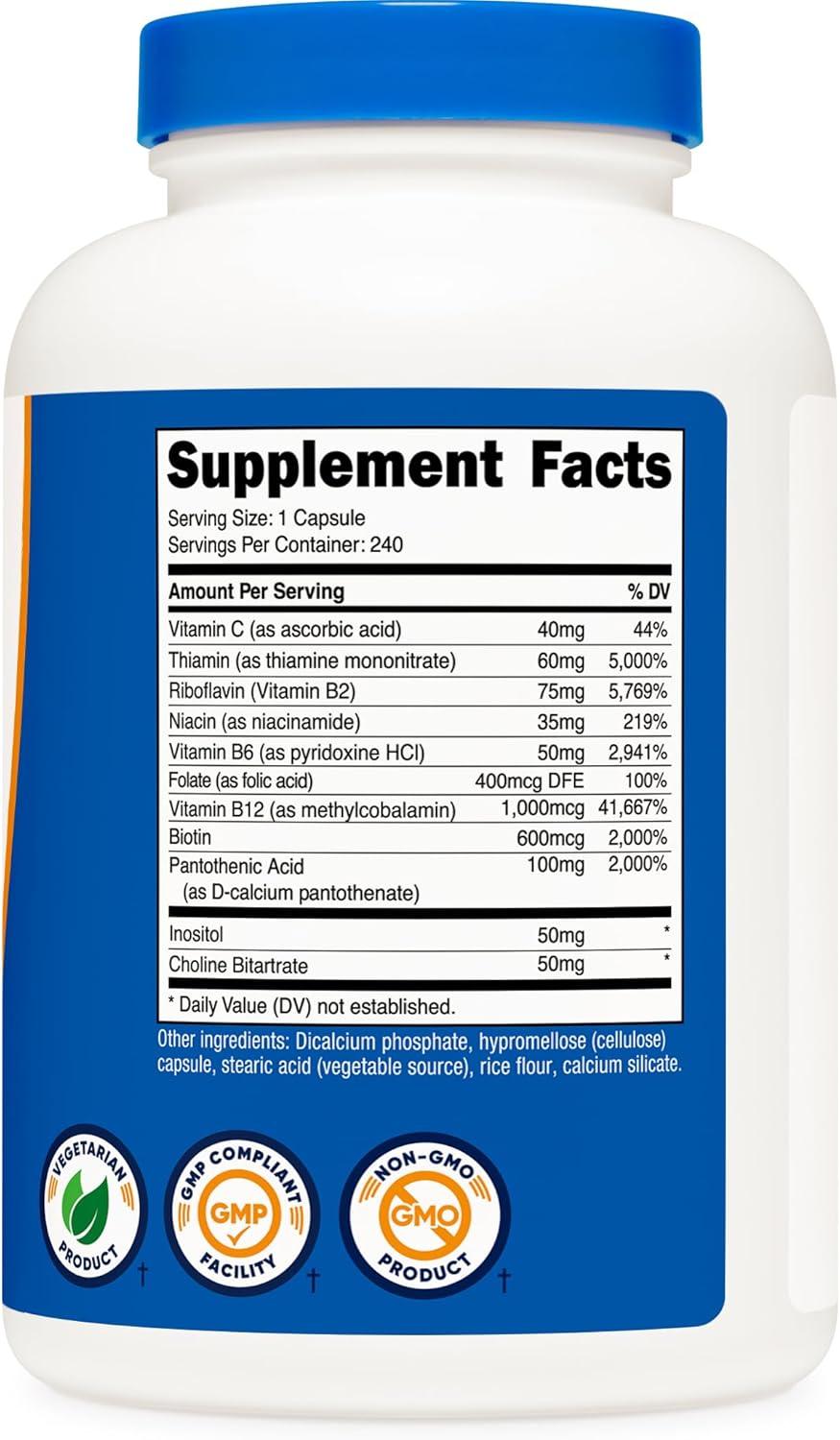 image:imageNutricost High Potency Vitamin B Complex 462mg 120 Capsules with Vitamin C Energy Complex240 Count Pack of 1