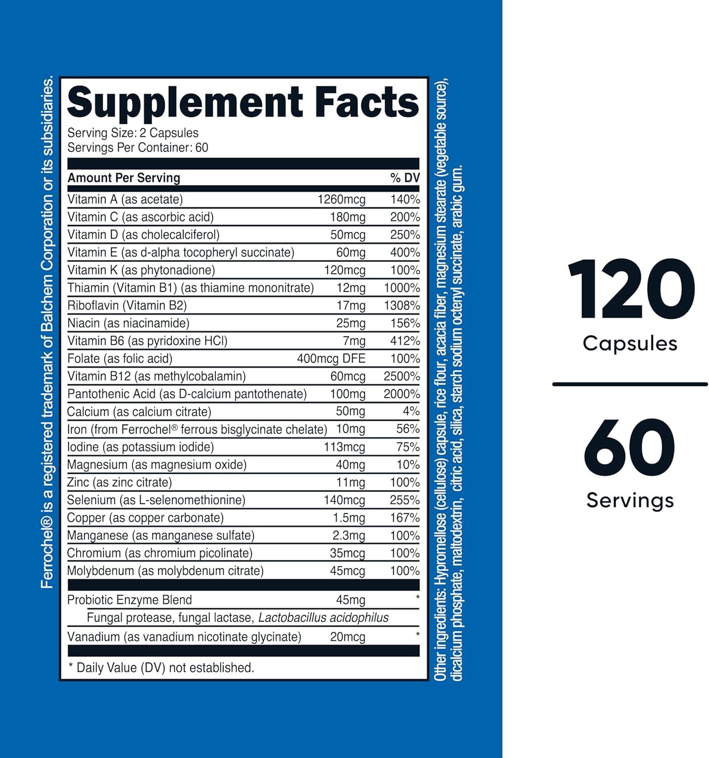 image:imageNutricost Multivitamin with Probiotics 120 Vegetarian Capsules Packed with Vitamins amp Minerals120 Count Pack of 2