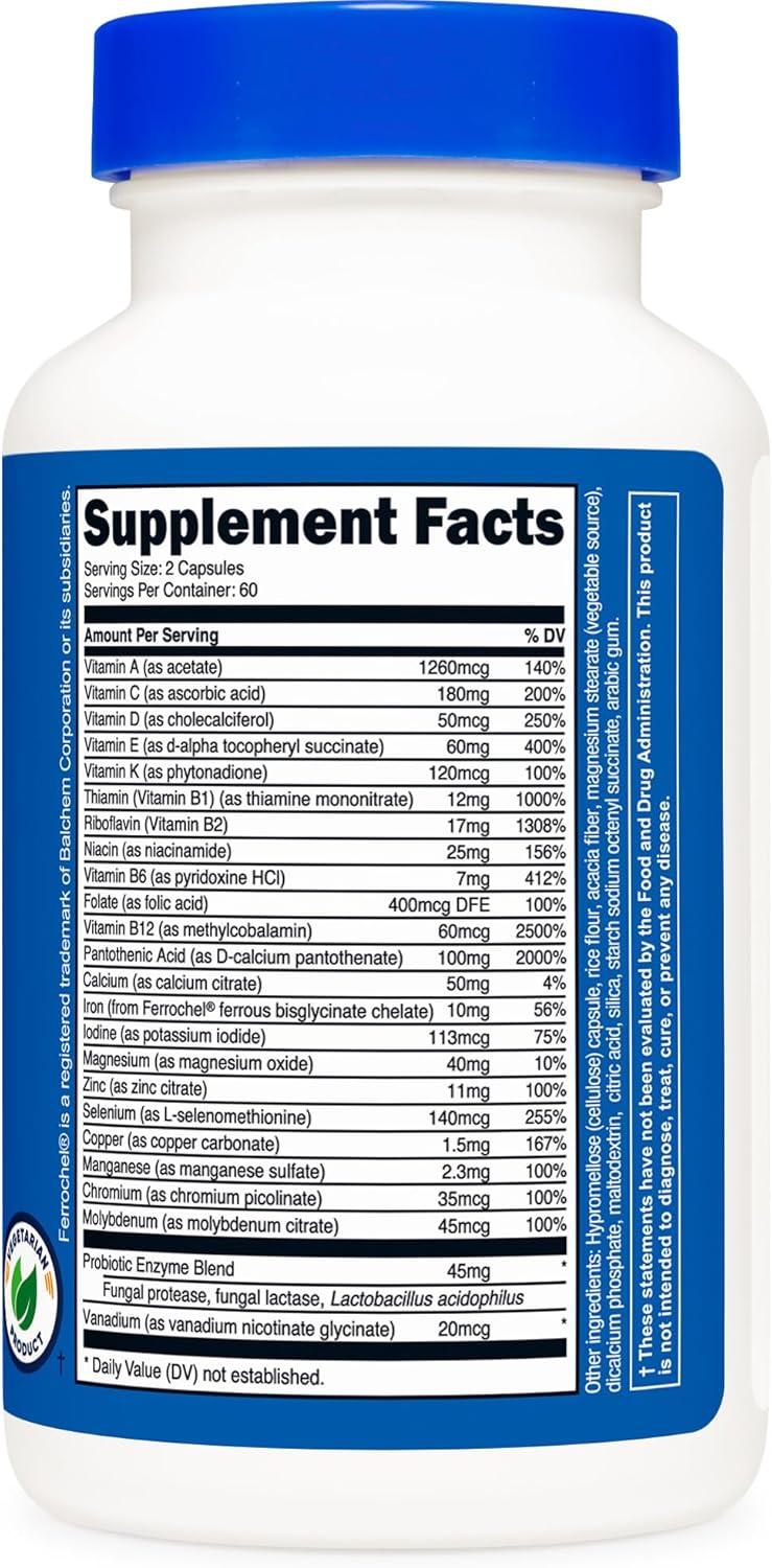 image:imageNutricost Multivitamin with Probiotics 120 Vegetarian Capsules Packed with Vitamins amp Minerals120 Count Pack of 2