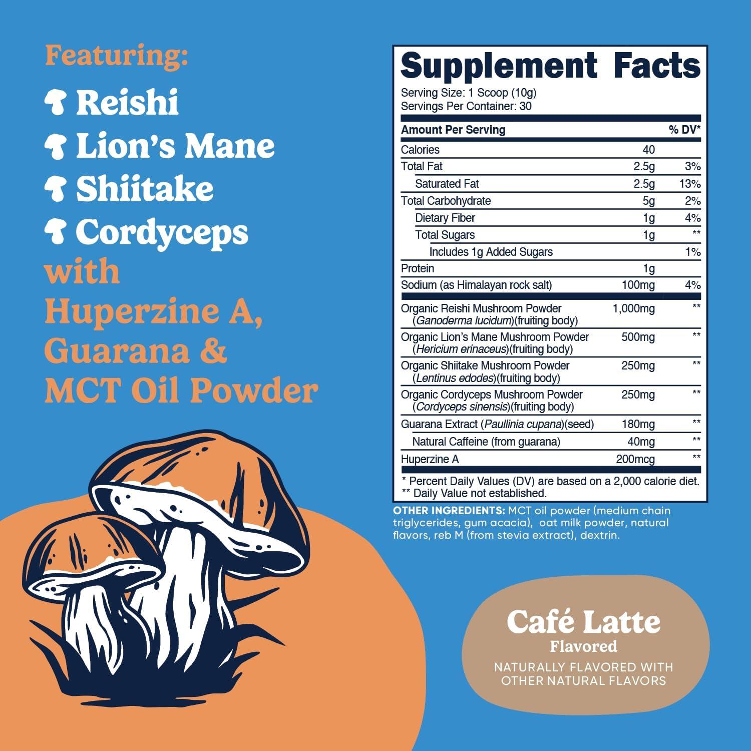 image:imageNutricost Nutrizen AM Focus Adaptogenic Mushroom Drink Hot Cocoa Flavored 30 Servings Includes Reishi Lions Mane Shiitake CordycepsCaf Latte