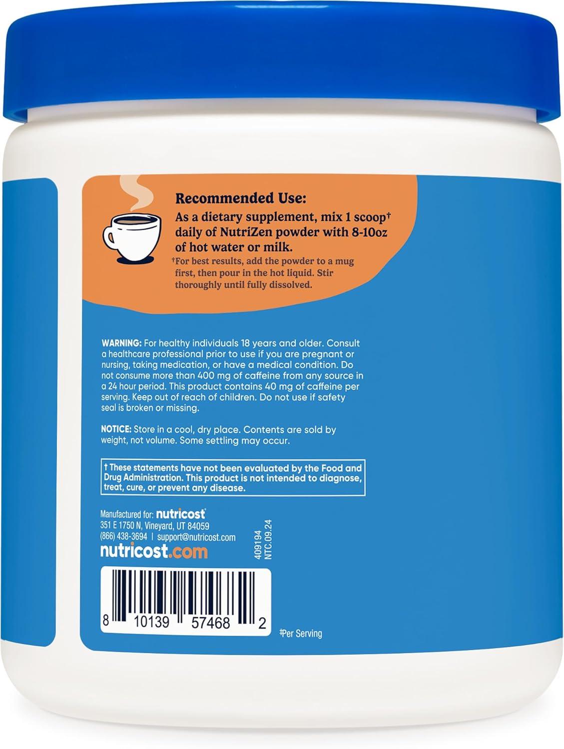 image:imageNutricost Nutrizen AM Focus Adaptogenic Mushroom Drink Hot Cocoa Flavored 30 Servings Includes Reishi Lions Mane Shiitake CordycepsHot Cocoa