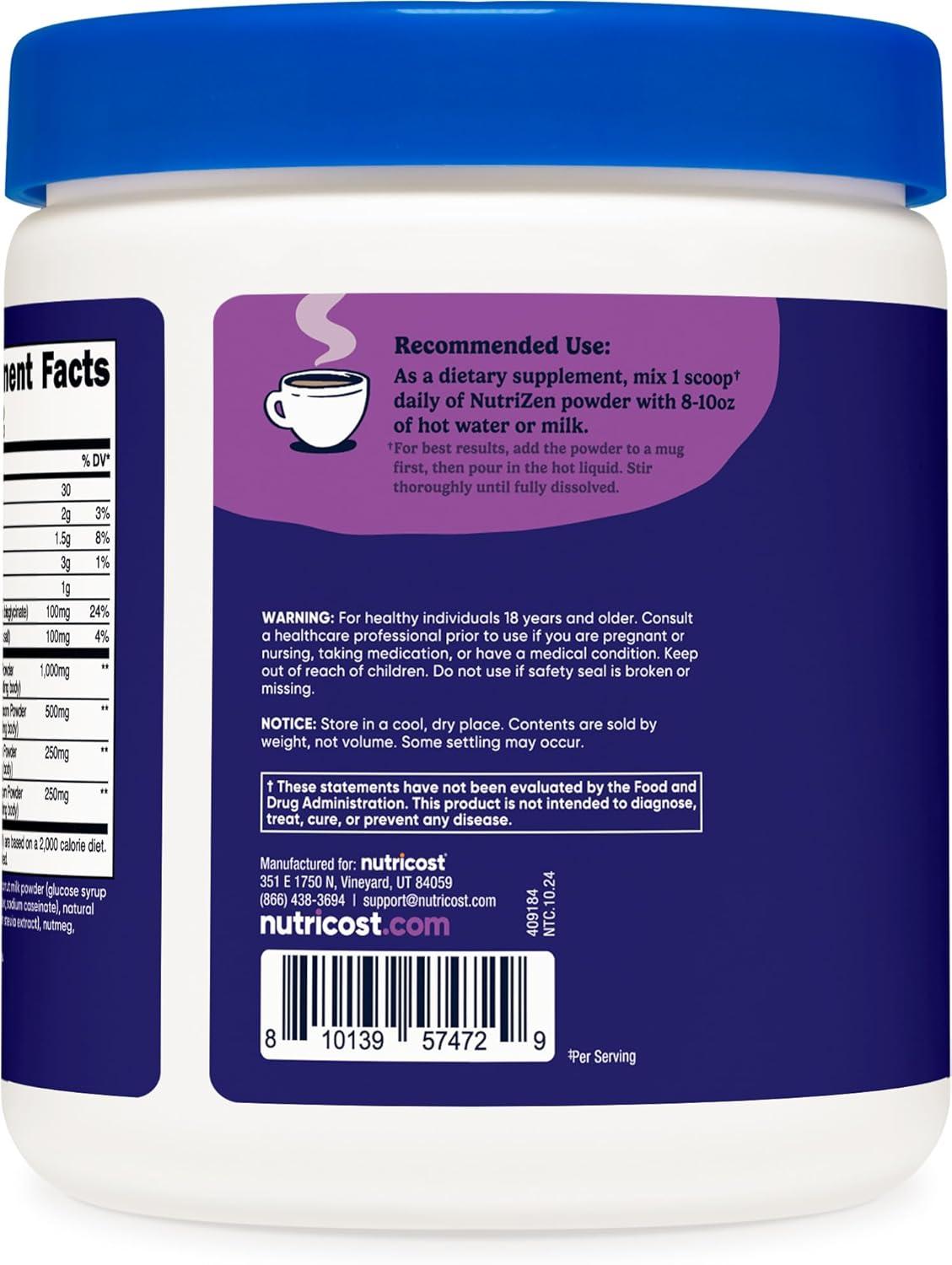image:imageNutricost Nutrizen PM Unwind Adaptogenic Mushroom Drink Mocha Flavored 30 Servings Includes Reishi Lions Mane Shiitake CordycepsCaramel Chai