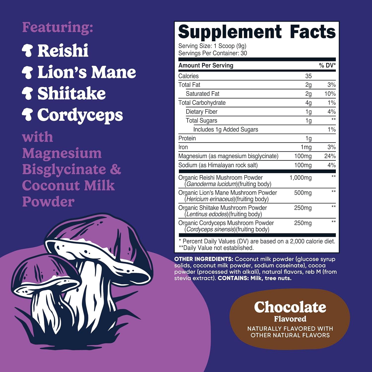 image:imageNutricost Nutrizen PM Unwind Adaptogenic Mushroom Drink Mocha Flavored 30 Servings Includes Reishi Lions Mane Shiitake CordycepsChocolate