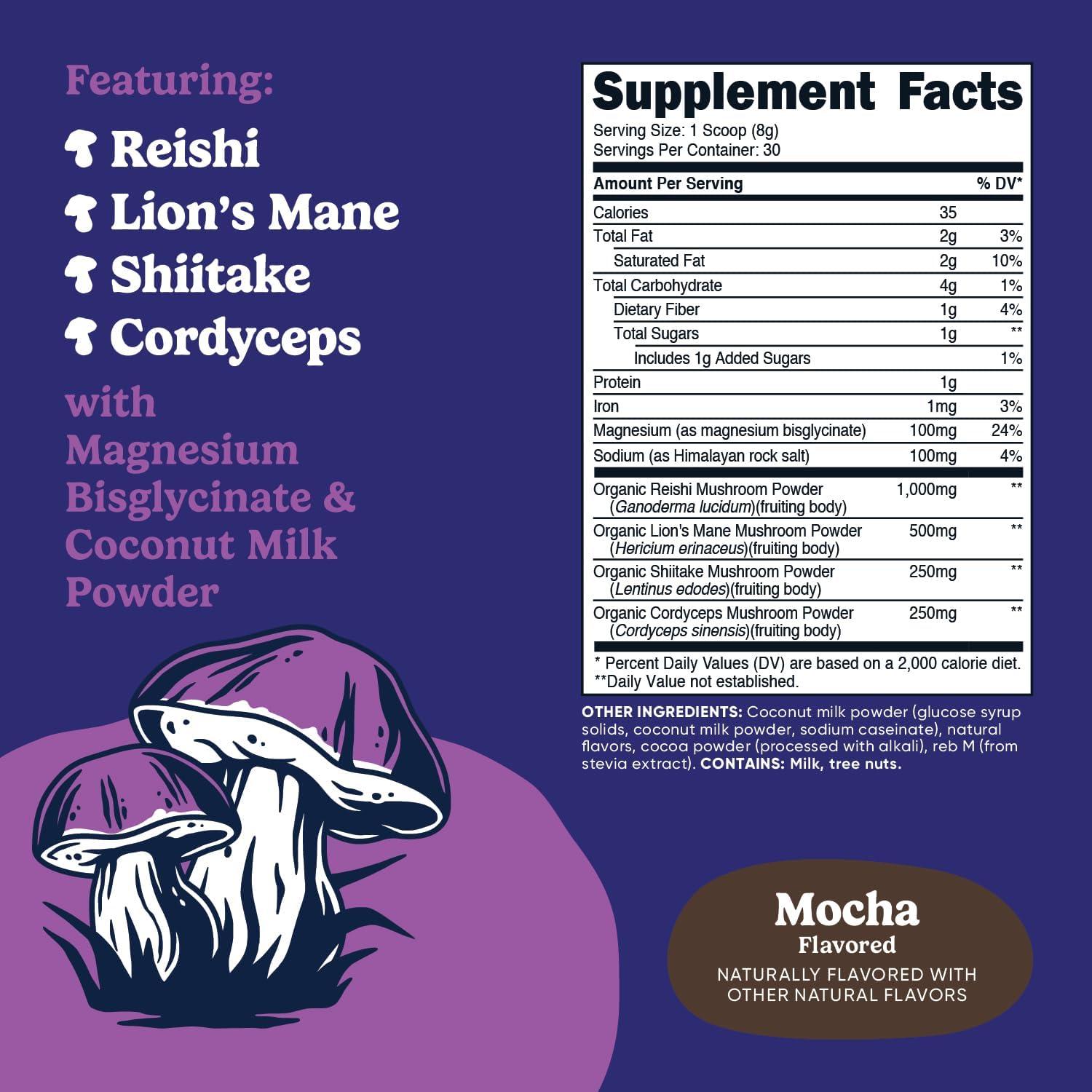 image:imageNutricost Nutrizen PM Unwind Adaptogenic Mushroom Drink Mocha Flavored 30 Servings Includes Reishi Lions Mane Shiitake CordycepsMocha