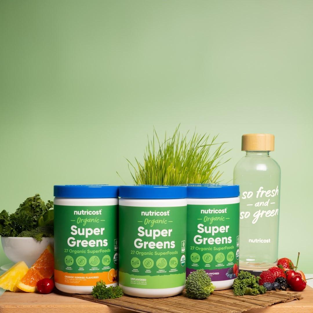 image:imageNutricost Organic Super Greens Powder 30 Servings Mixed Berry Flavor Superfood Supplement Drink MixUnflavoured