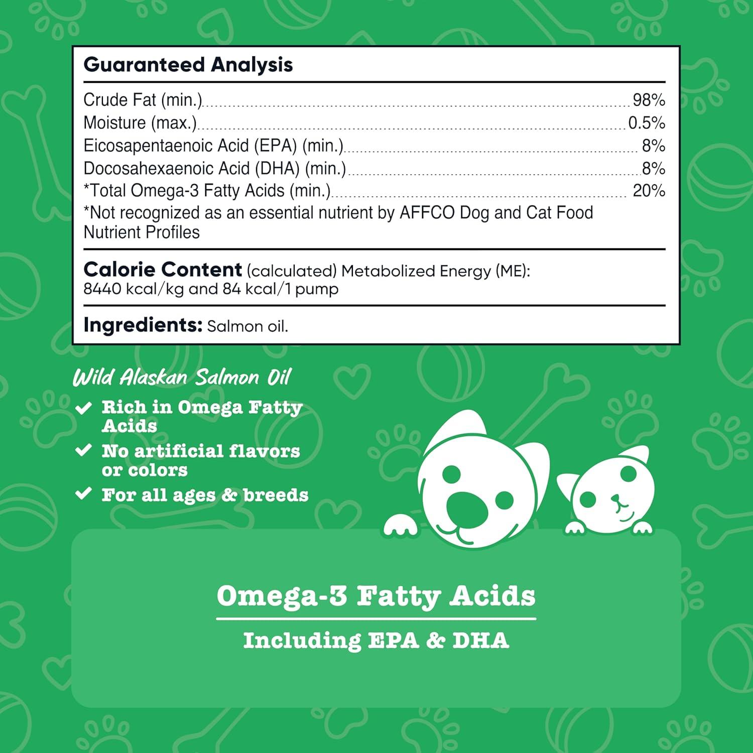 image:imageNutricost Pets Wild Alaskan Salmon Oil for Dogs and Cats 32 fl oz Supports Healthy Skin amp Coat Omega3 Fatty Acids Including EPA amp DHA