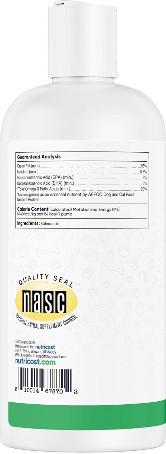 image:imageNutricost Pets Wild Alaskan Salmon Oil for Dogs and Cats 32 fl oz Supports Healthy Skin amp Coat Omega3 Fatty Acids Including EPA amp DHA