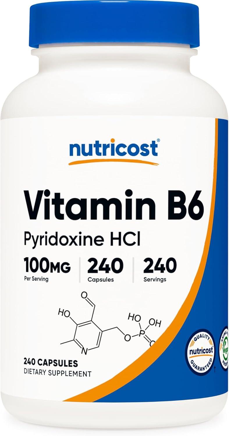 image:imageNutricost Vitamin B6 Pyridoxine HCl 100mg 240 Capsules3 Bottles Best Deal