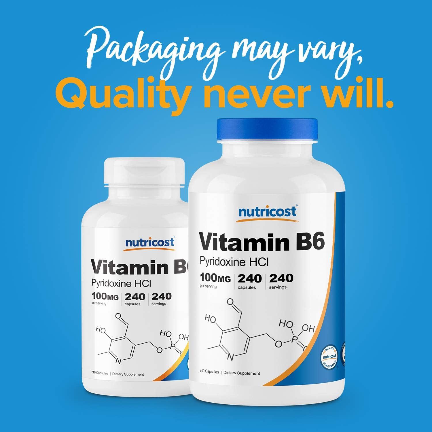 image:imageNutricost Vitamin B6 Pyridoxine HCl 100mg 240 Capsules3 Bottles Best Deal