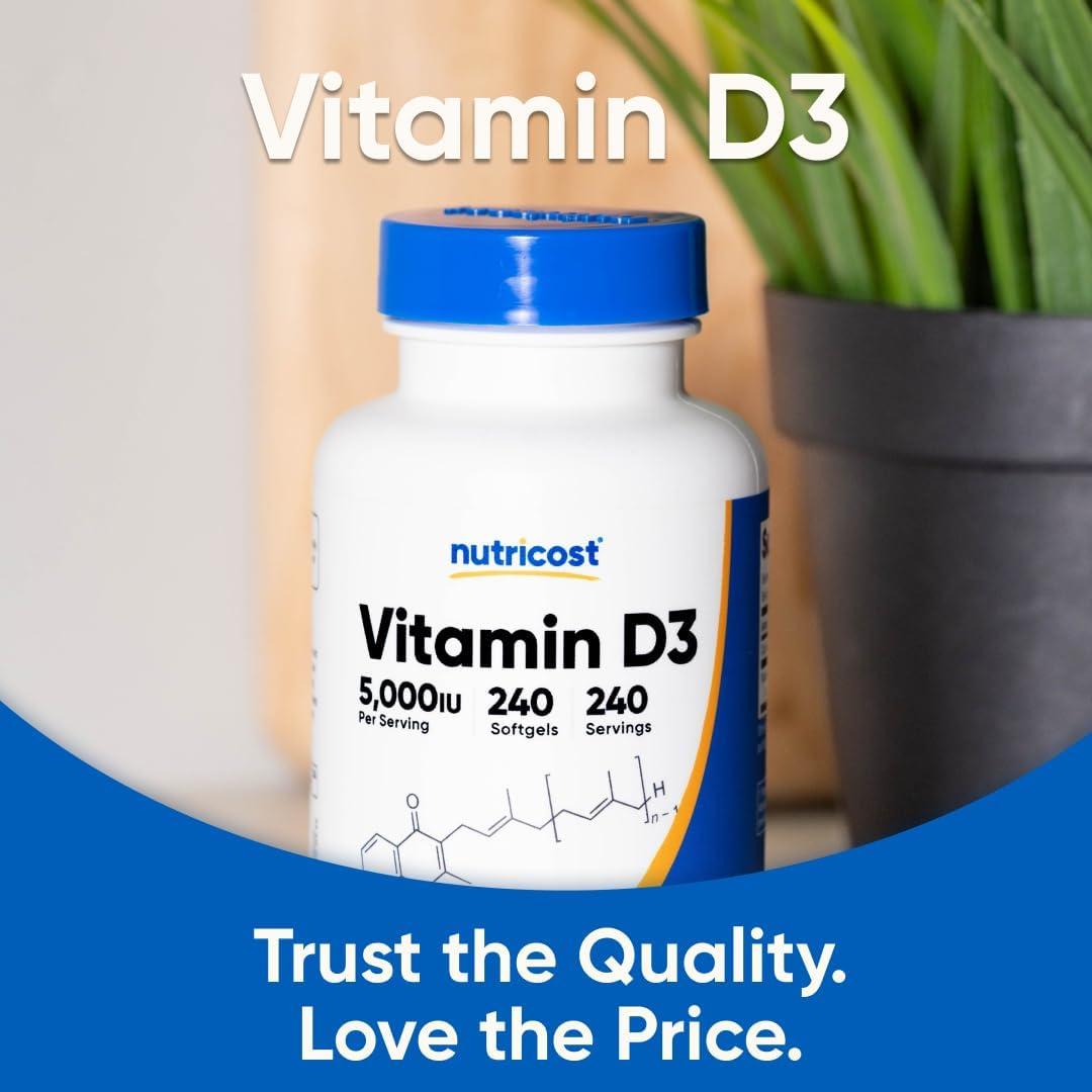 image:imageNutricost Vitamin D3 5000 IU 125mcg 240 Softgels NonGMO and Gluten Free Vitamin D240 Count Pack of 1