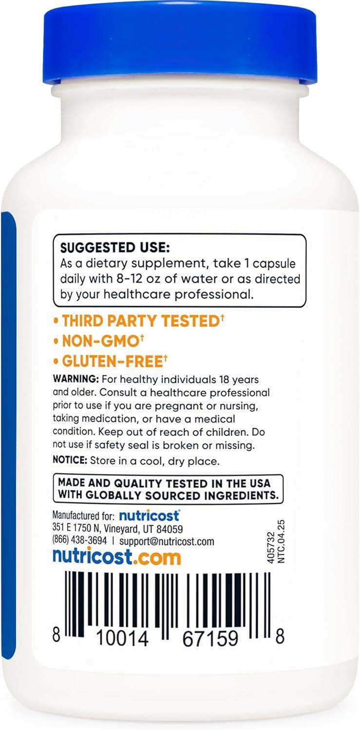 image:imageNutricost Zinc Chelate 50mg 120 Vegetarian Capsules Gluten Free and NonGMO