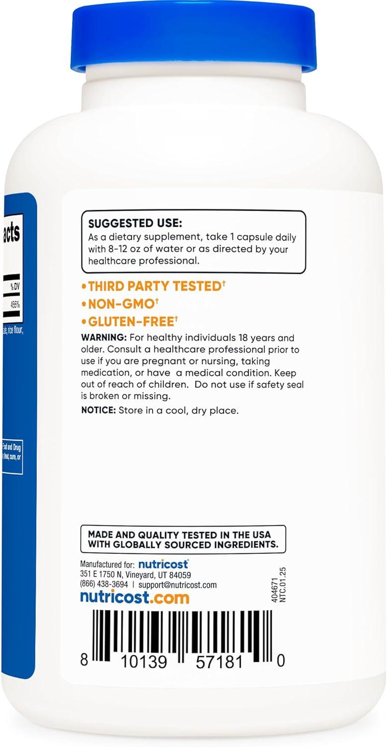 image:imageNutricost Zinc Gluconate 240 Vegetarian Capsules 50mg Gluten Free and NonGMO240 Count Pack of 1