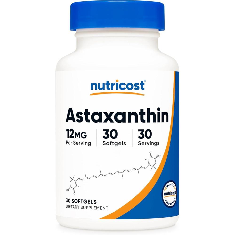 image:imageNutricost Astaxanthin 12mg 60 Softgels  NonGMO and Gluten Free 2 Month Supply30 Count Pack of 1