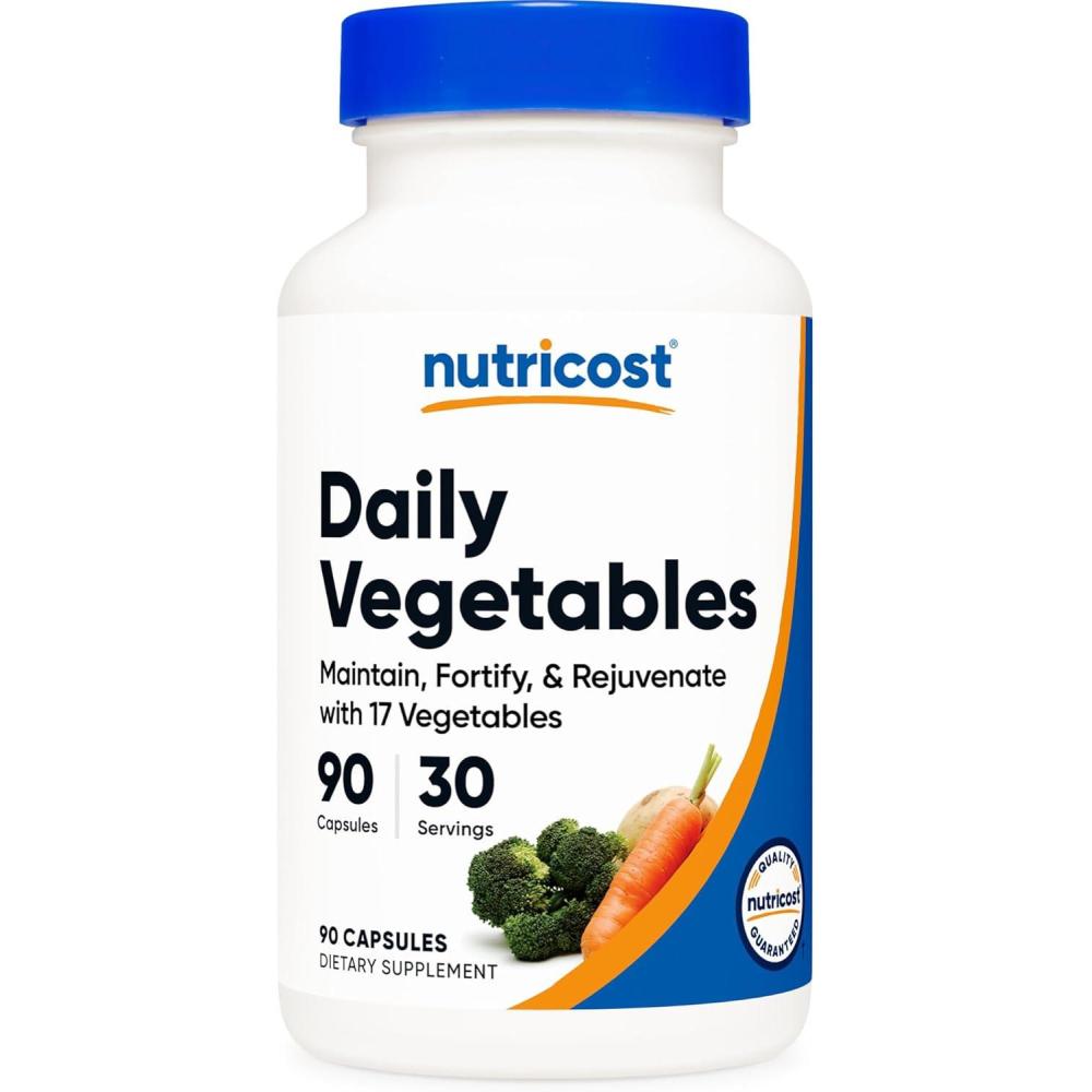 image:imageNutricost Daily Vegetables 90 Capsules 30 Servings  Maintain Fortify amp Rejuvenate with 17 Vegetables