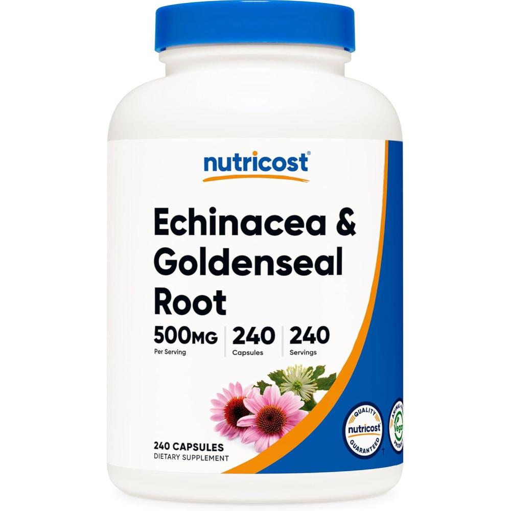 image:imageNutricost Echinacea amp Goldenseal Root 500mg 240 Capsules Vegetarian Caps Non GMO Gluten Free240 Count Pack of 1