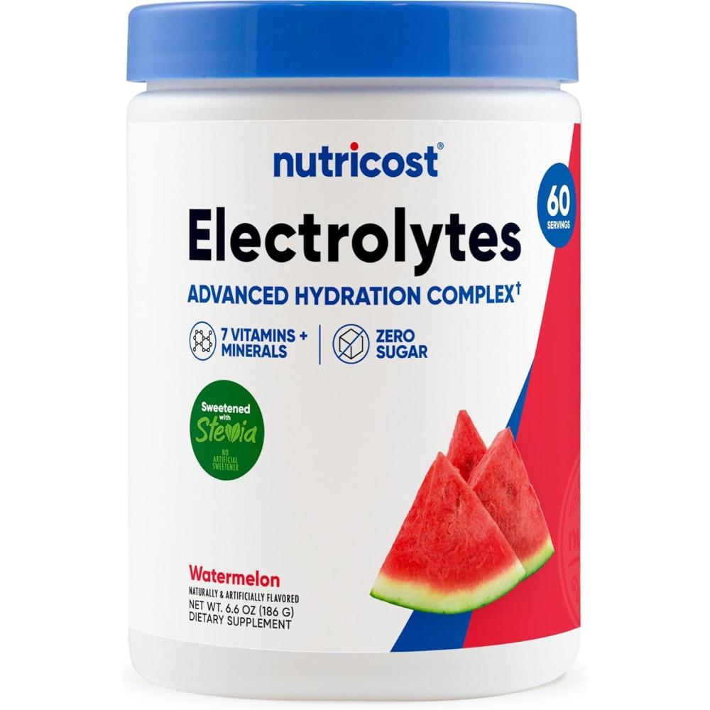 image:imageNutricost Electrolyte Complex Powder 60 Servings Blue Raspberry  Hydration Supplement Drink Mix with Vitamins and MineralsWatermelon