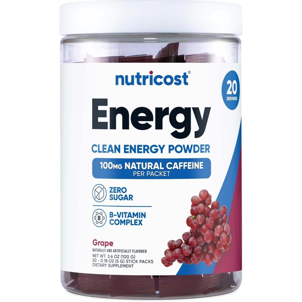 image:imageNutricost Energy Complex Stickpack 20 Servings Grape Flavored  GlutenFree  NonGMOGrape