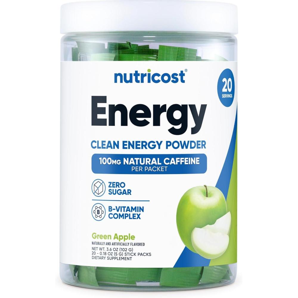 image:imageNutricost Energy Complex Stickpack 20 Servings Grape Flavored  GlutenFree  NonGMOGreen Apple