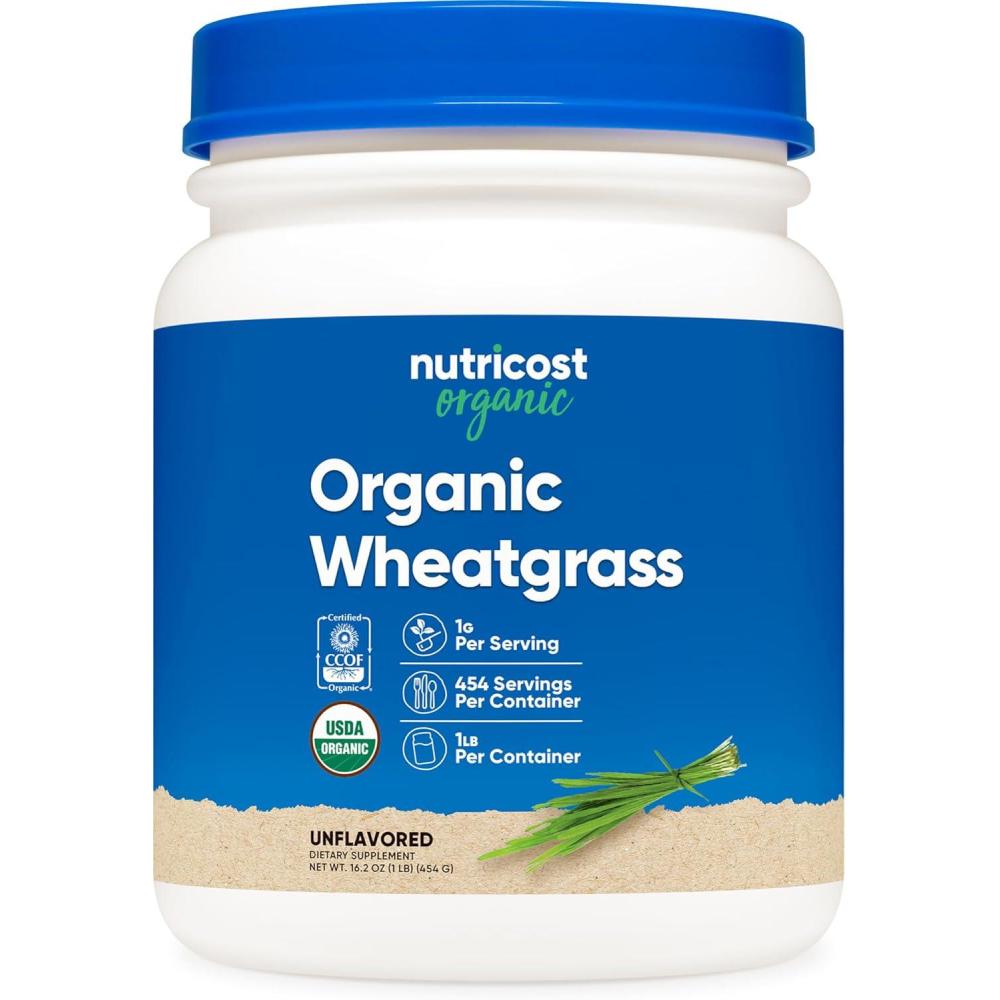image:imageNutricost Organic Wheatgrass Powder 1 LB  NonGMO Superfood16 Ounce Pack of 1