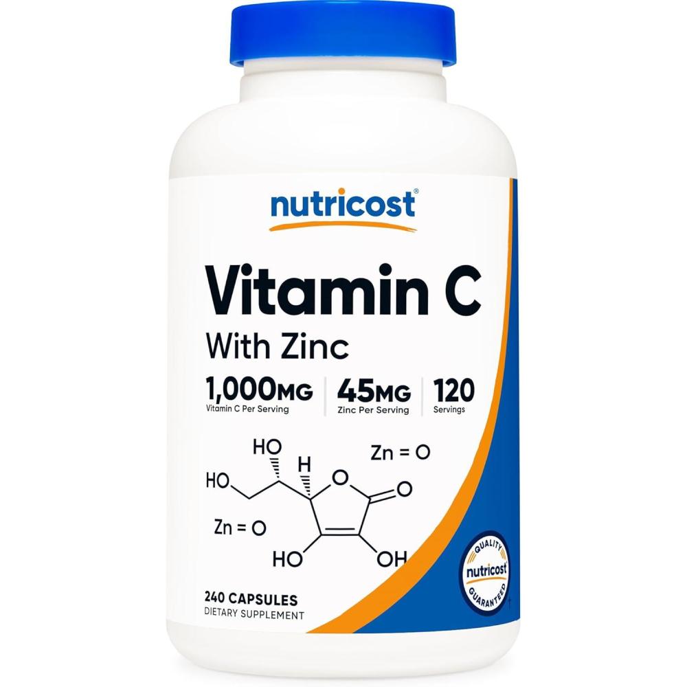 image:imageNutricost Vitamin C with Zinc Capsules 120 Servings 1000mg 45mg Zinc NonGMO Gluten Free Vitamin C Supplement120 Count Pack of 1