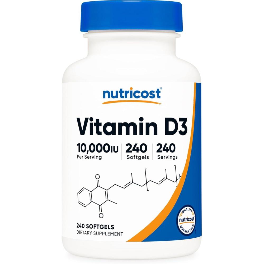 image:imageNutricost Vitamin D3 10000 IU 240 Softgel Capsules Potent NonGMO Gluten Free Vitamin D240 Count Pack of 1