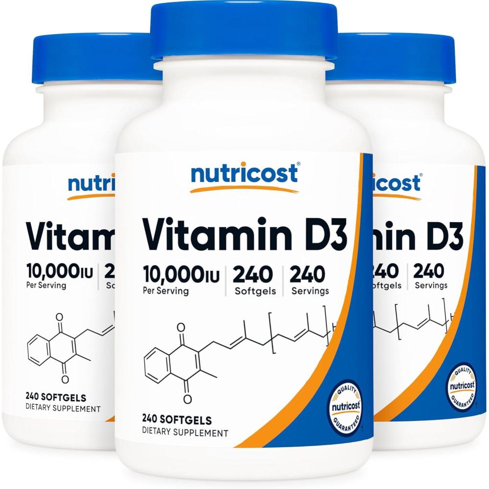 image:imageNutricost Vitamin D3 10000 IU 240 Softgel Capsules Potent NonGMO Gluten Free Vitamin D240 Count Pack of 3