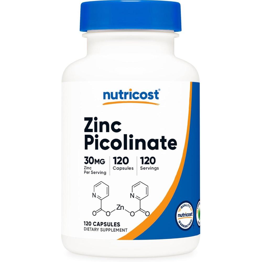 image:imageNutricost Zinc Picolinate 30mg 120 Capsules  Gluten Free and NonGMO120 Count Pack of 1