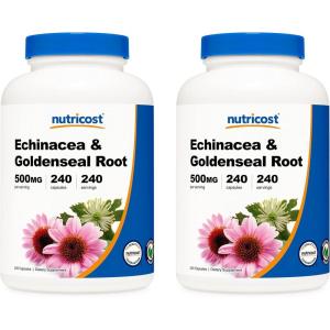 Nutricost Echinacea & Goldenseal Root, 500mg, 240 Capsules – Vegetarian Caps, Non GMO, Gluten Free(1 Count (Pack of 2))