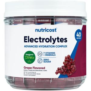 Nutricost Electrolytes Complex, Blue Raspberry Flavored, 40 Stickpacks – Advanced Hydration Complex(Grape)