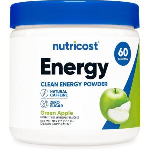 Nutricost Energy Complex (Green Apple) (60 Servings) – Clean Energy Powder, 300g Dietary Supplement