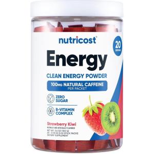 Nutricost Energy Complex Stickpack (20 Servings) Grape Flavored – Gluten-Free + Non-GMO(Strawberry Kiwi)