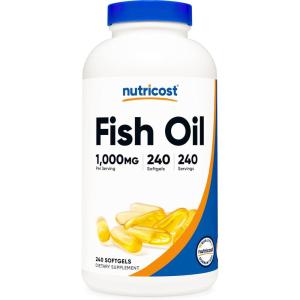 Nutricost Fish Oil Omega 3 Softgels with EPA & DHA (1000mg of Fish Oil, 560mg of Omega-3), 240 Softgels, Non-GMO, Gluten Free.(240 Count (Pack of 1))