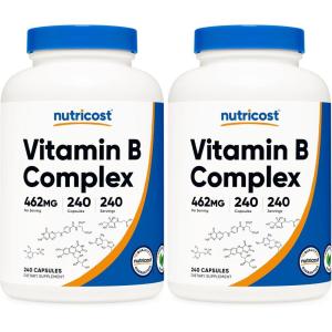 Nutricost High Potency Vitamin B Complex 462mg, 120 Capsules – with Vitamin C – Energy Complex(240 Count (Pack of 2))